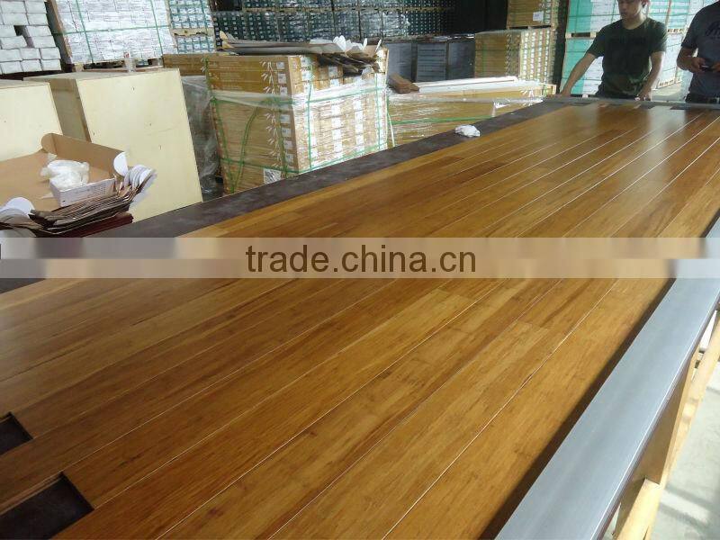 Hot Sales!!! 2013 Stained HandScraped/Brushed Click Strand Woven Bamboo Flooring from China