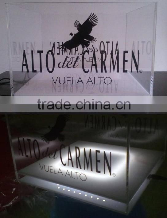 NEW Fashion Large acrylic led ice bucket, square led beer bucket for party