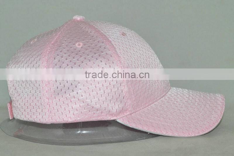 pink mesh blank cap with white sandwich bill 6panels beseball cap
