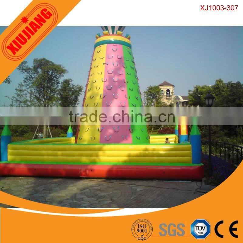 Water park kids jumping inflatable castle slide with rocking climbing