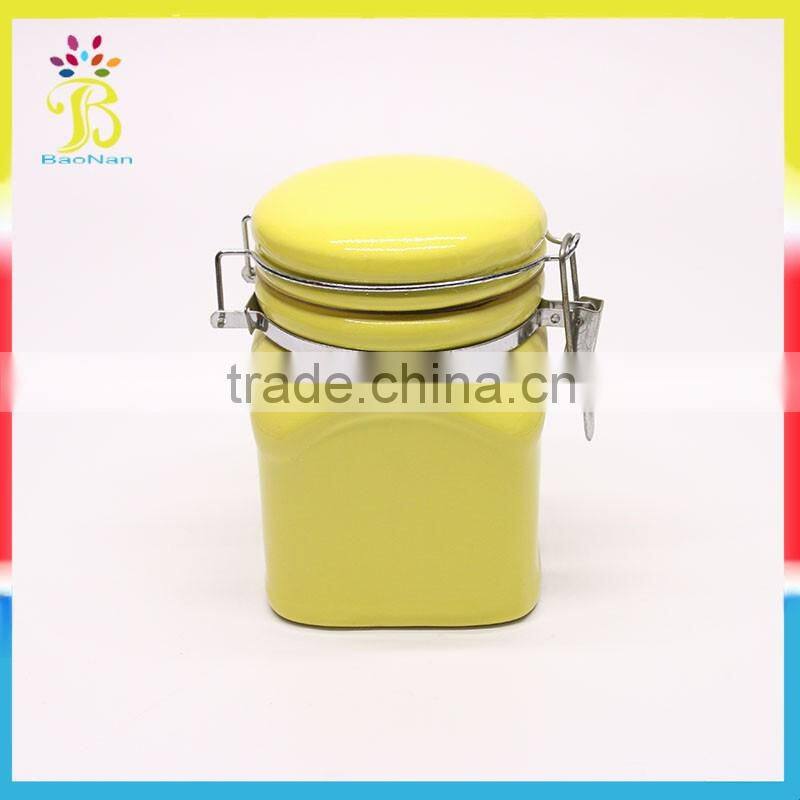 Normally design cheap ceramic colorful seal jar for promotional