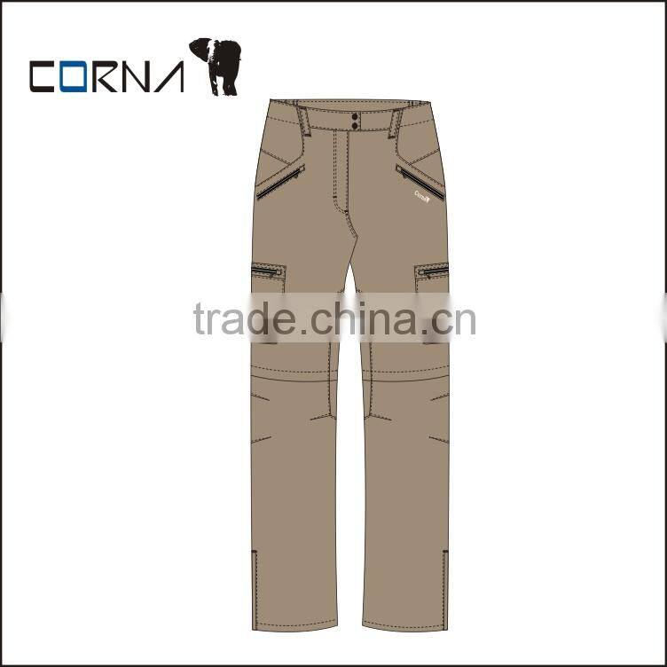 2016 new design women quick-dry and zip off cargo pants in xiamen