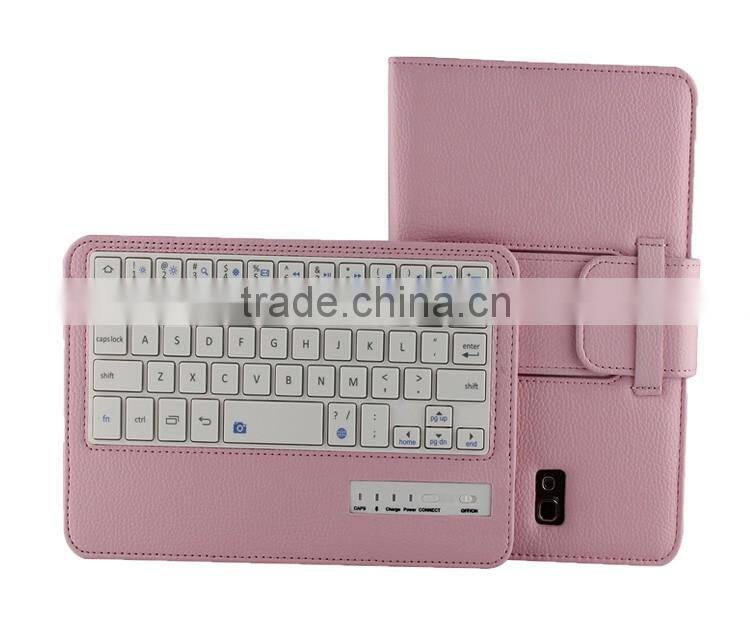Litchi Pattern Wireless Mini Bluetooth Keyboard for Samsung TABS 8.4inch T700/705-SA04