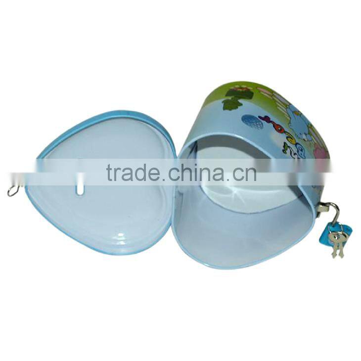 Heart tin coin bank
