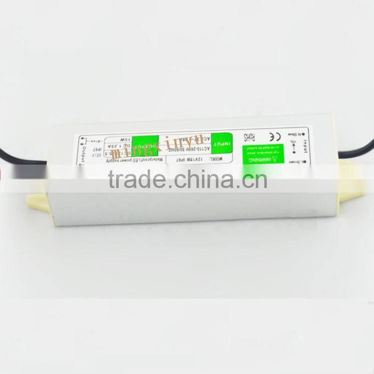 IP67 DC 24V  15W Single Output Power Supply 15w waterproof led driver
