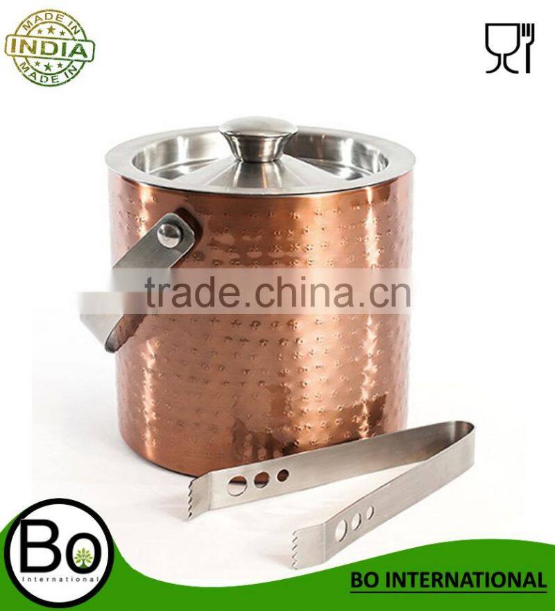Copper-plated Ice Bucket with Lid