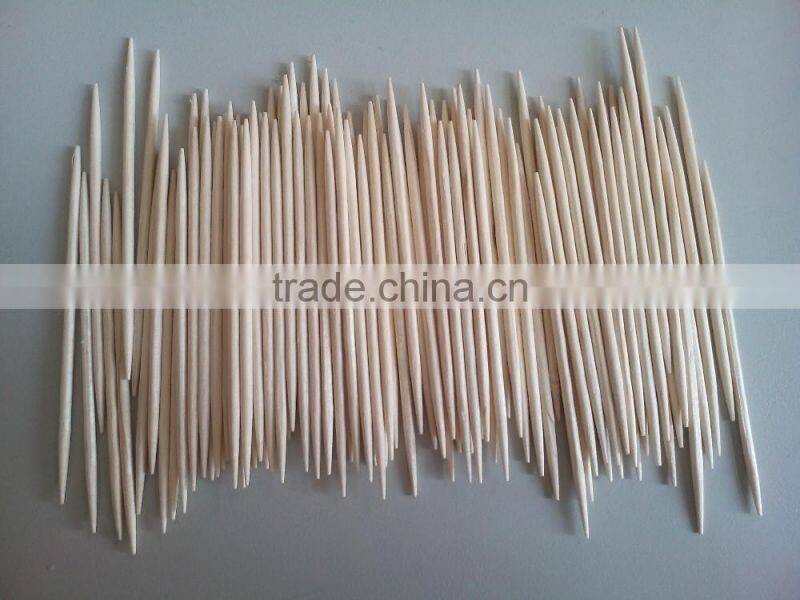 2.0*65mm Disposable Double Point Birch Wooden Toothpicks