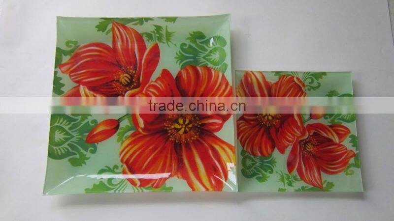 salad glass bowl and plate,glass plate, glass plate,high quality plate made in zibo city shandong china
