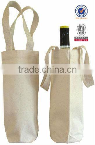 Single bottle canvas wine totes