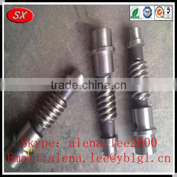 Customized brass/bronze/stainless steel long worm gear shafts,helical gear shaft,transmission gear and shaft