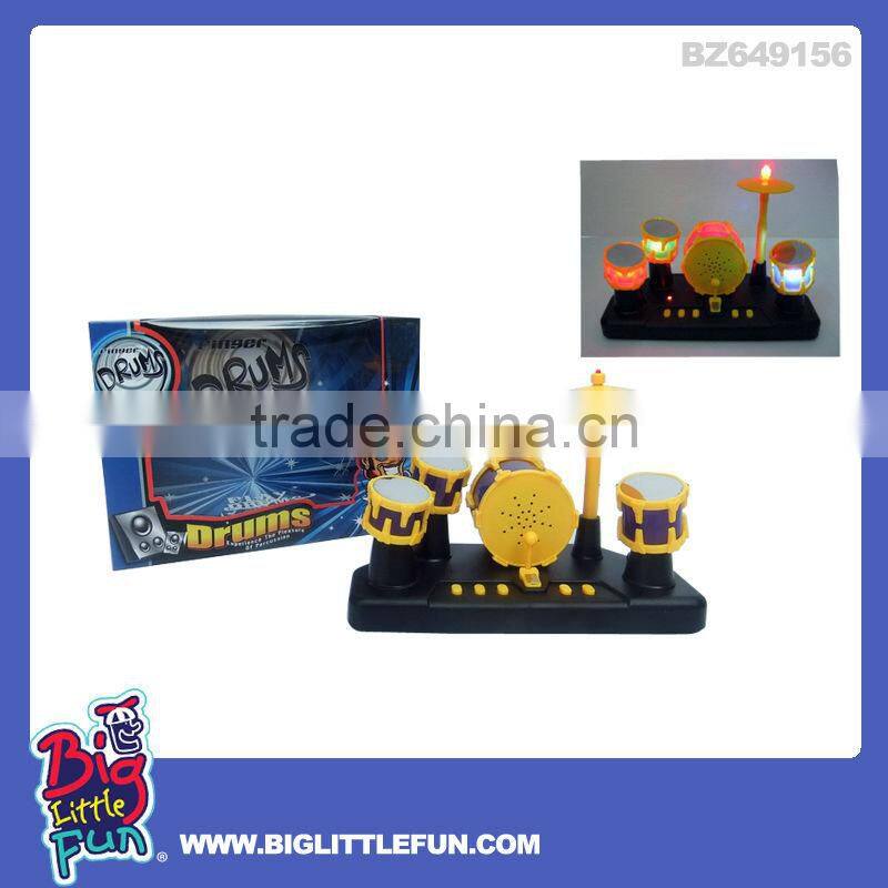 Kids plastic jazz drum set toy,finger touch drum toy with light