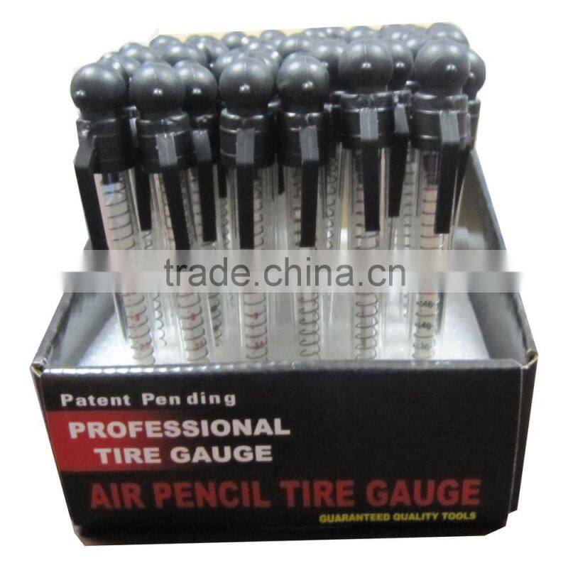 Air pencil tire gauge glass