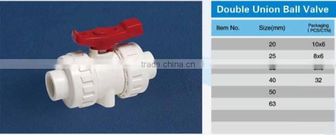 PVC Water Pipe Fittings Double Union Ball Valve