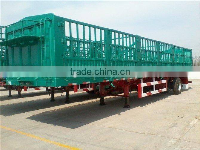 Truck trailer type 40 tons 3 axles two storages 50-60 head cow livestock fence semi trailer/cattle transport trailer for truck