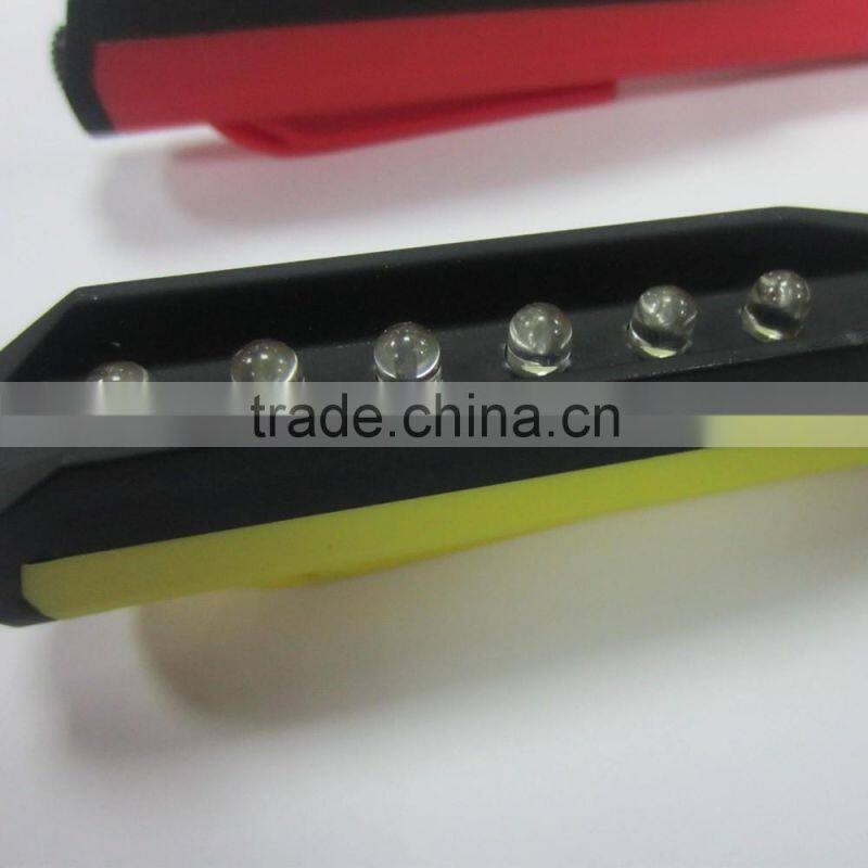 Colorful 6 LED Torch Rubber Print Light Pen