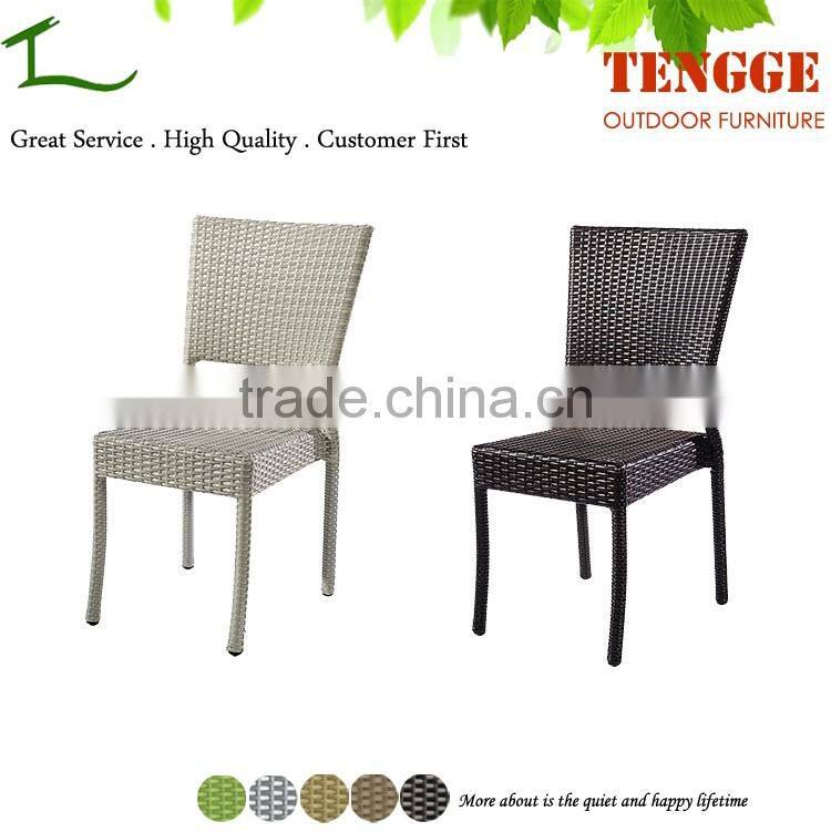 All Weather Stackable Outdoor Wicker Armless Dining Chair