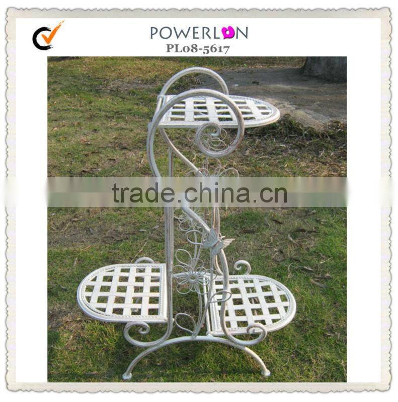 Patio Decoration Wrought Iron 3 tier Flower Pots Wholesale