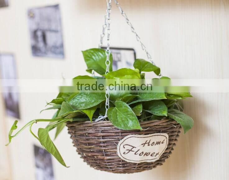 100%Handmade plastic lined plant basket baskets for potted plants