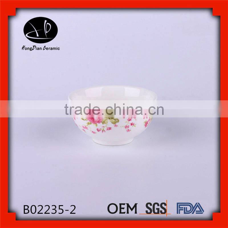 Flower rice bowl,ceramic bowl wholesale,Wholesale Ceramic Bowl, White Body Porcelain Bowl,