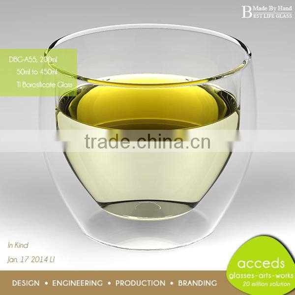 Lead Free Double Wall Highest Pyrex Fancy Drinking Wine Glass