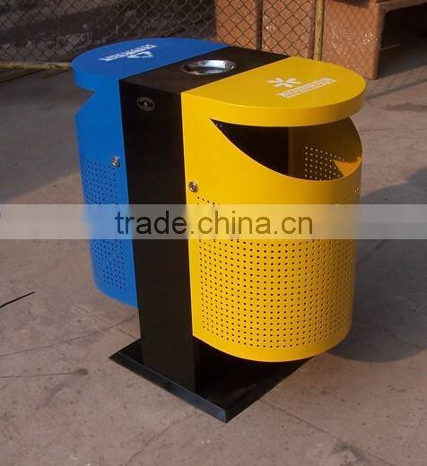 Arlau Metal Steel recycling bin 2 compartments