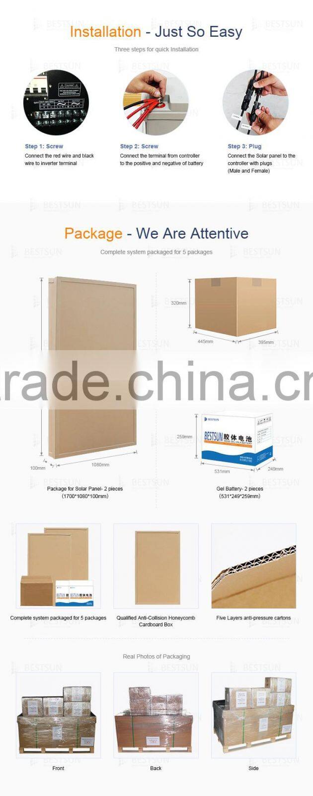 Customized 1KW Solar Power System Home 1000W Solar Panel System