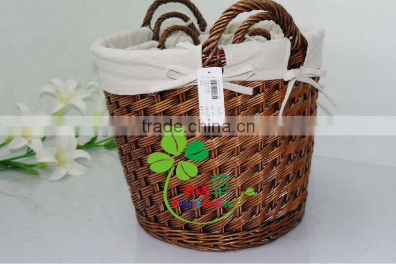 3 set factory supply wicker small laundry basket
