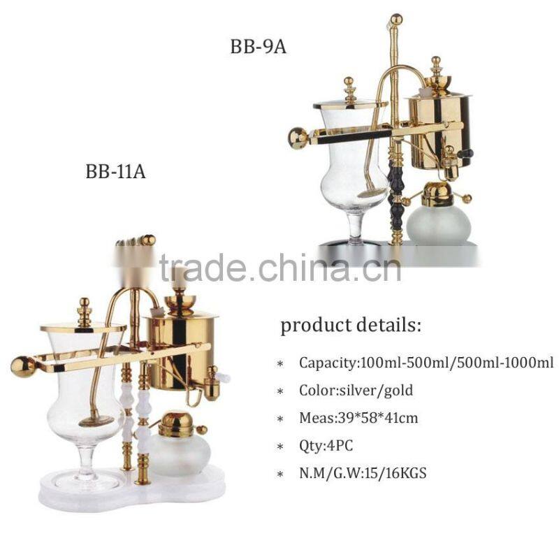 Silver royal balancing belgium syphon coffee maker