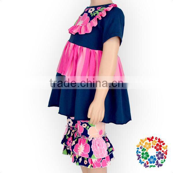 2017 Summer Boutique Clothing Set Ruffle Top And Shorts Two Pieces Girls Outfits