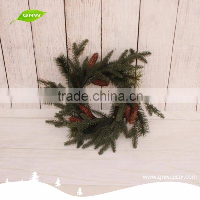 GNW CHWR-1605045 Reasonable Price green Artificial Christmas Wreath with Pine Cones Pine needle ornaments