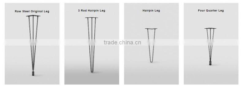 Hot sale iron black 3 rod 28 inch metal U shape table leg