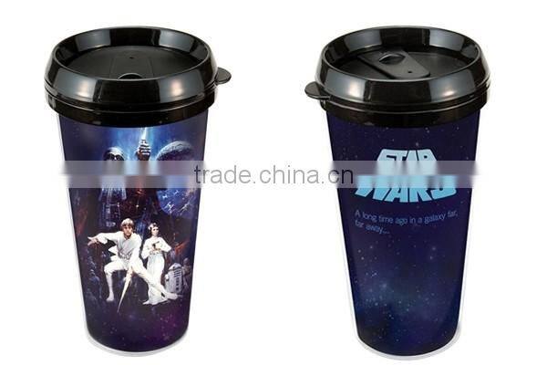 450ml Double Wall Promotional travel coffee mug with paper insert