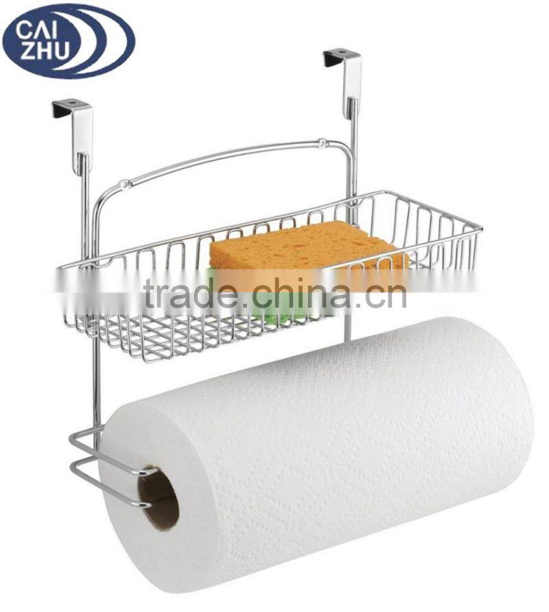 New Design Over the Cabinet Paper Towel Holder Rack and Storage Shelf - Chrome