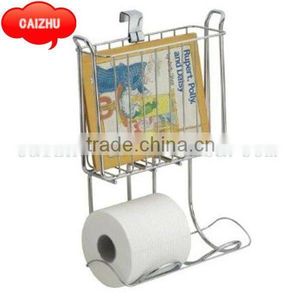 Chrome Wire Wall Mounted Magazine Rack