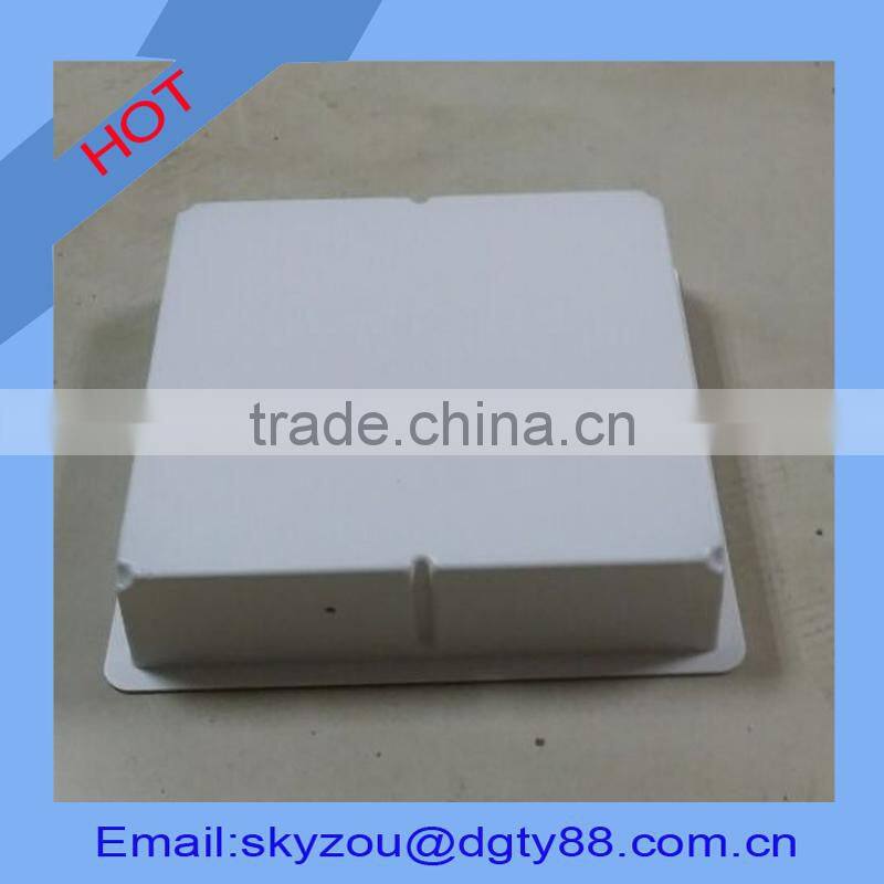 vacuum thermoform thick film blister white color flat plastic tray for storage