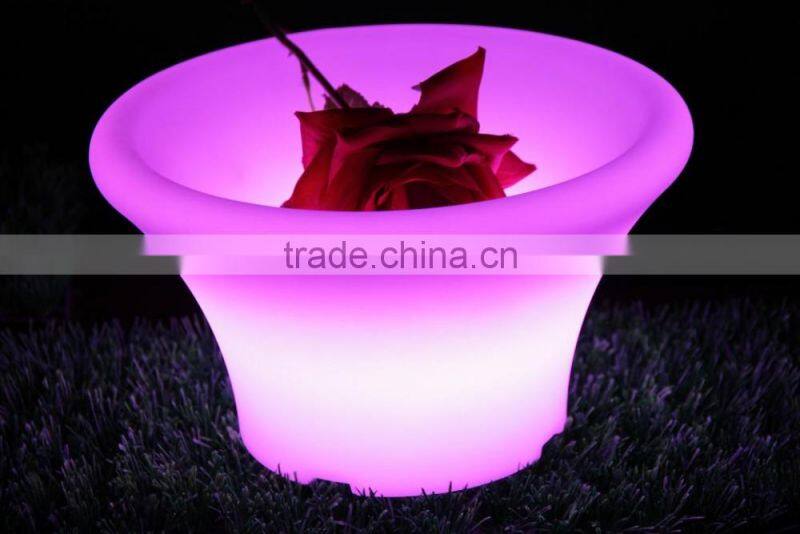 durable Christmas led flower pot, plastic flower planter for rose