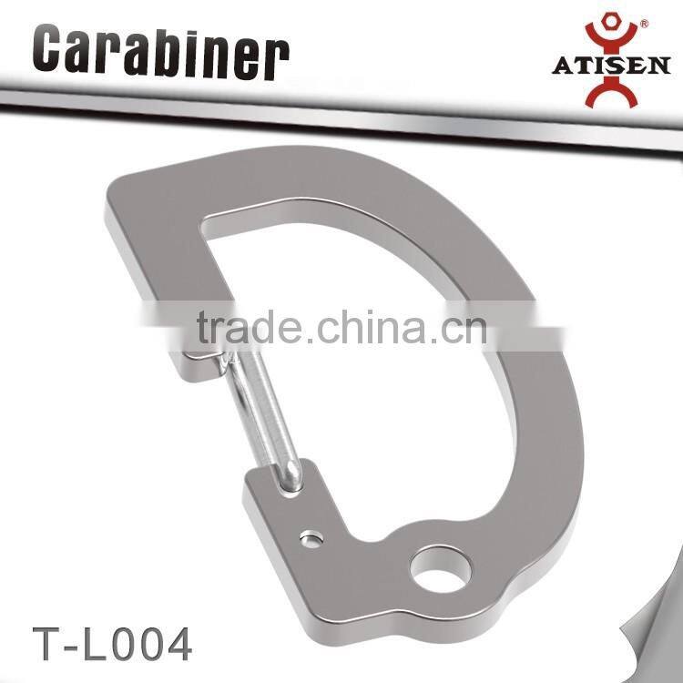 Alphabet Style Carabiner 3Cr13 Stainless Steel Spring Clip Hook Outdoor Survival Tool