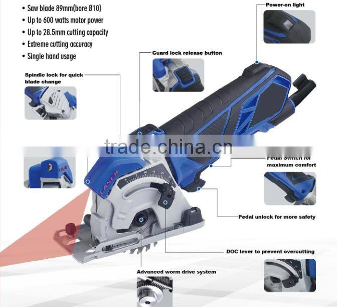 89mm 600w Multi Cutting Small Mini Circular Saw Machine Electric Multi Cutter Mini Saw