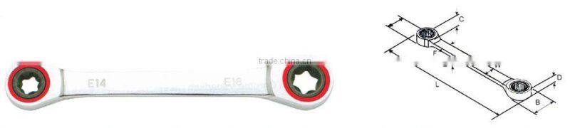 Double End Torx Ring 72 Teeth Ratchet Handle Wrench