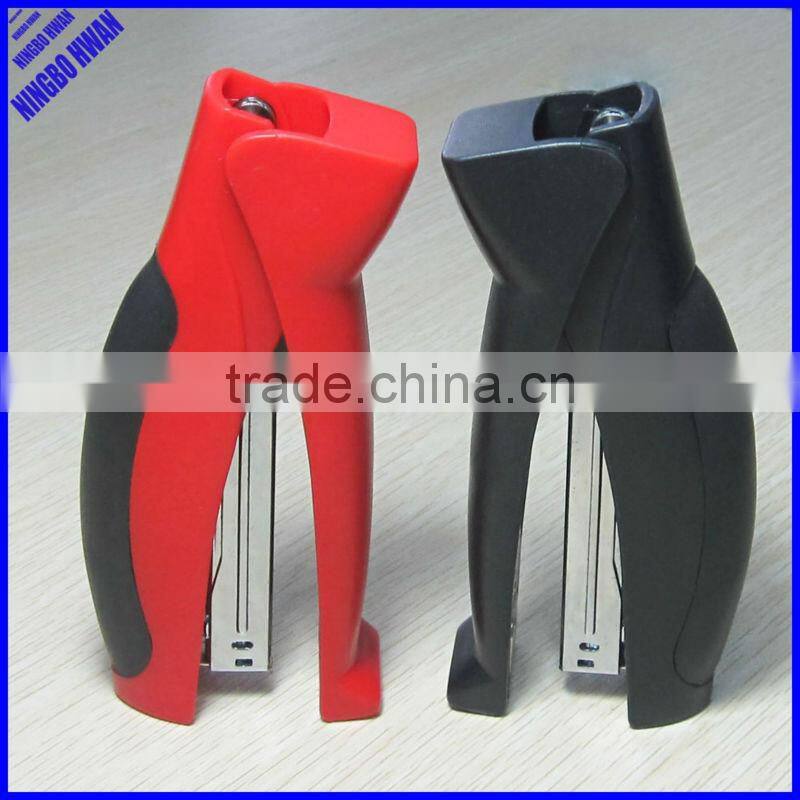 2015 hot new designer 20 sheets plastic full strip office stand up stapler