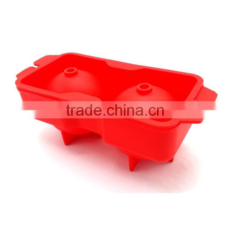 2 cavities silicone ice molds ice sphere ball tray mold