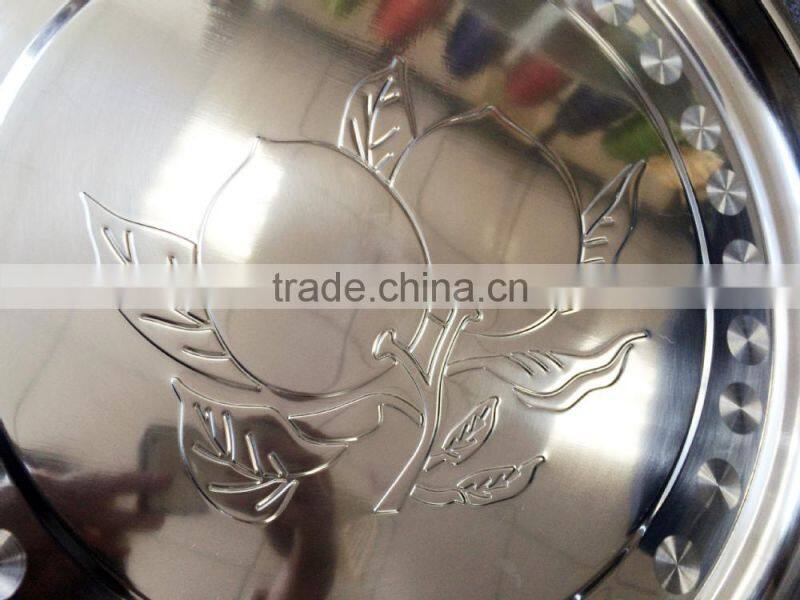 28cm High quality stainless steel round serving tray