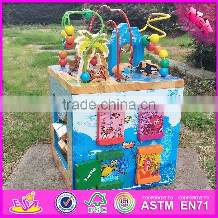 2016 new design children wooden classic toy bead maze W12D033