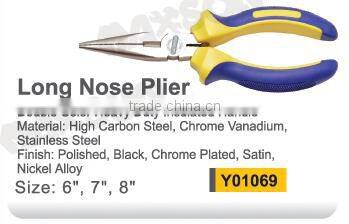 American style long nose plier with nikel plated