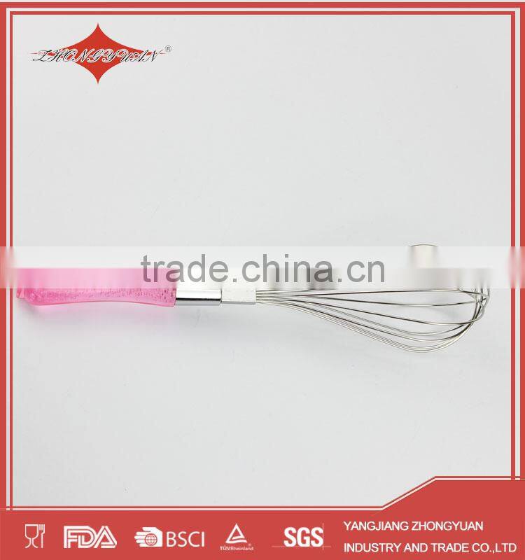 10 inches Stainless steel egg beater with plastic handle