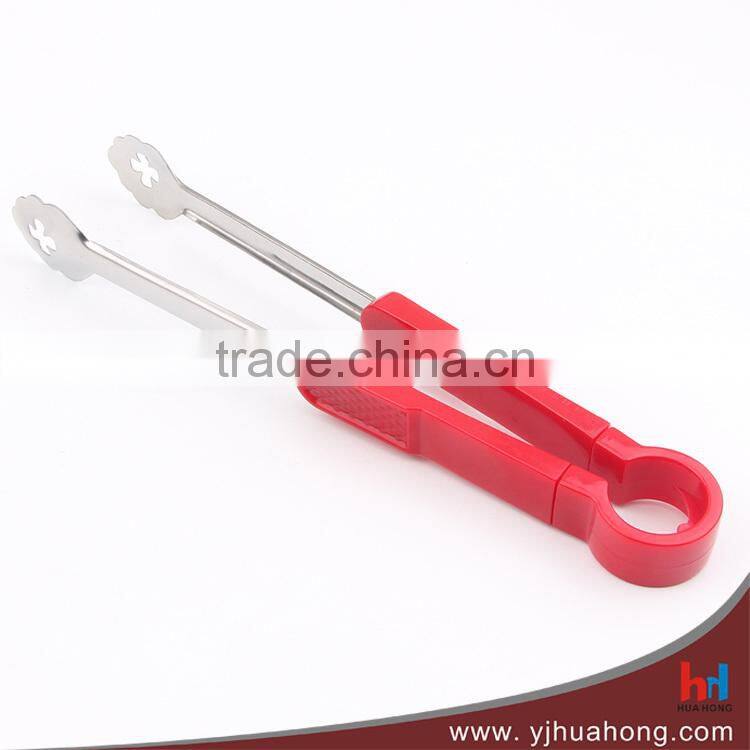 Plastic handle heat-resistant stainless steel food serving tongs,kitchen tongs HT-SS23