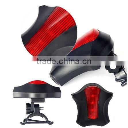 2016 new decorative Cycling Bicycle Bike Rear Tail Safety Warning Light 5 LED+ 2 Laser Flashing Lamp