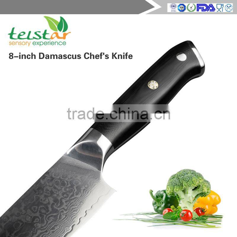 8" inch Chef Knife High Quality Japanese VG10 Damascus Steel Kitchen Knife with G10 Handle Fashion Cooking Cutter