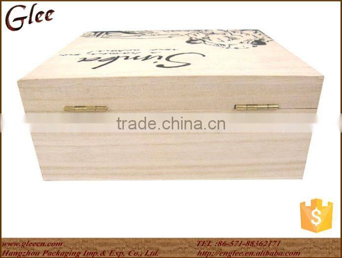 pine wood fancy tea storage box