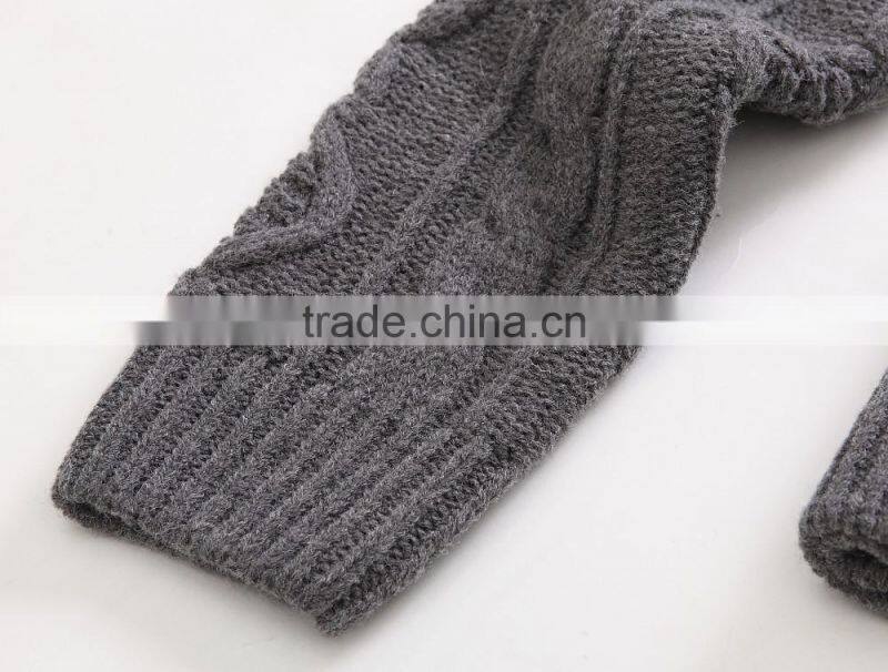 new arrival pure color cable crew neck knit sweater , pullover sweater